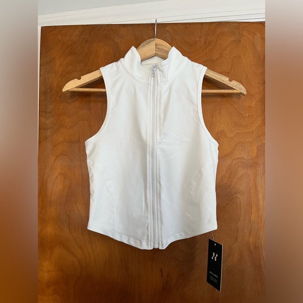 Mock Neck Cropped Zip Tank